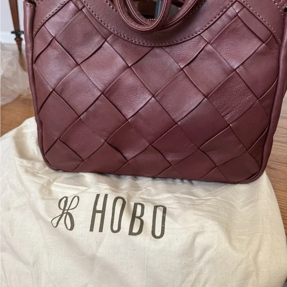 HOBO Brown Woven Leather Shoulder Bag